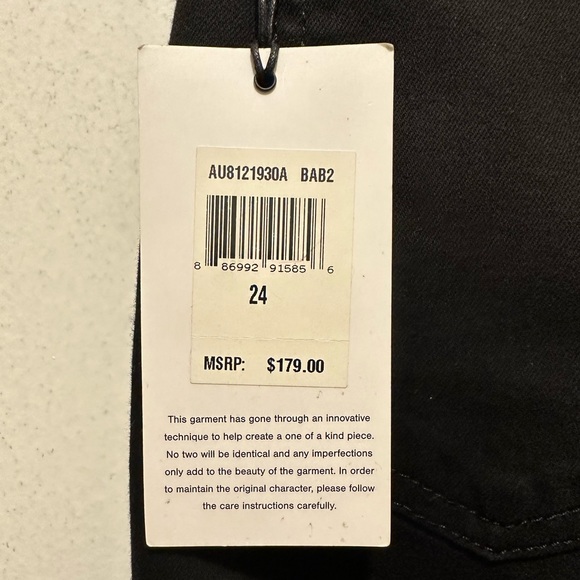 NWT 7 for All Mankind b(air) denim - the ankle skinny size 24. (SlitHoles/black) - Picture 5 of 8